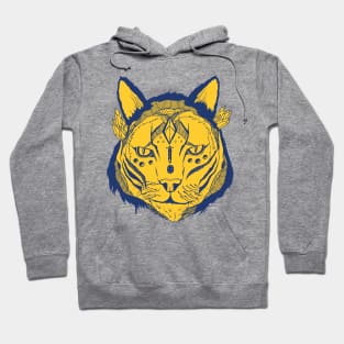 Navy Gold Mystical Tribal Cat Hoodie